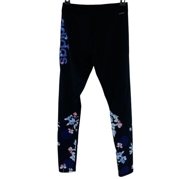 Adidas black floral print climalite leggings, XL (juniors) - Picture 2 of 13